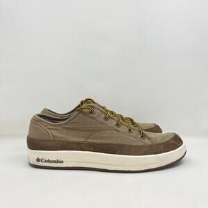 Columbia Brown Canvas Yellow Laces Casual Comfort Shoes BM2226-250 Men's Size 12
